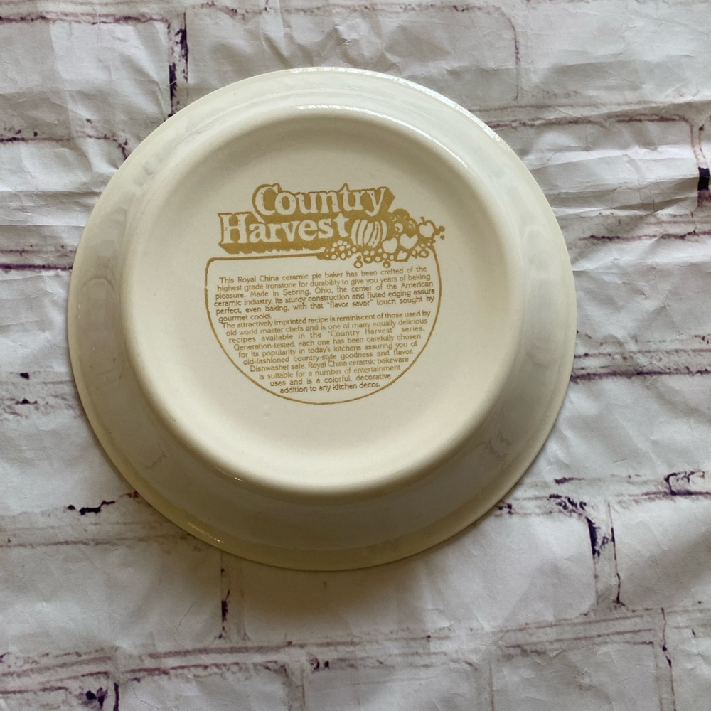 Vintage Country Harvest Pie Plates Set Cherry & Cheesecake Recipe Dishes 11” - Picture 7 of 15